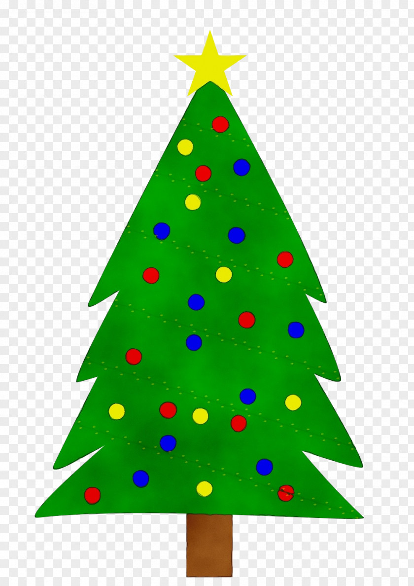 Christmas Eve Ornament Tree Watercolor PNG