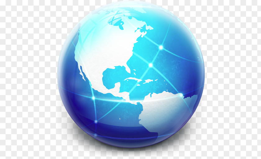 Glow Earth Globe Map Projection PNG