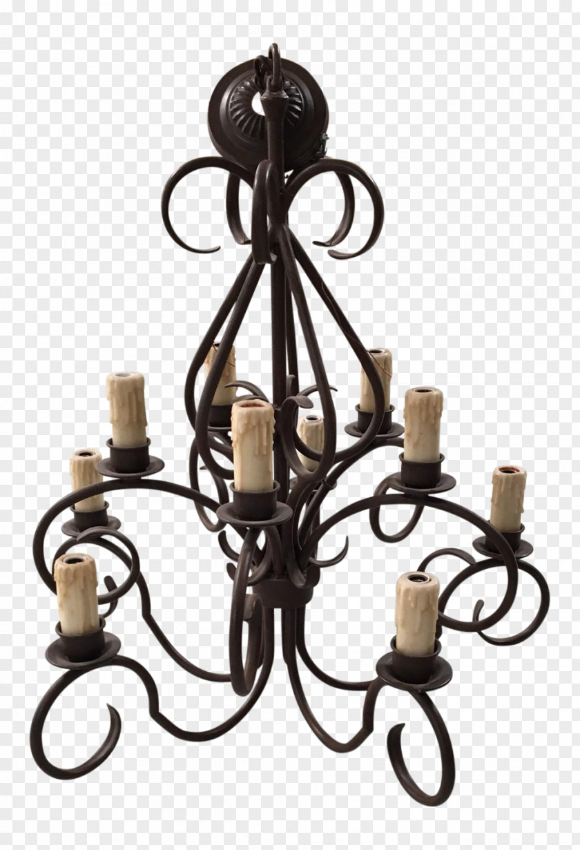 Iron Chandelier Wrought Crystal Ceiling PNG