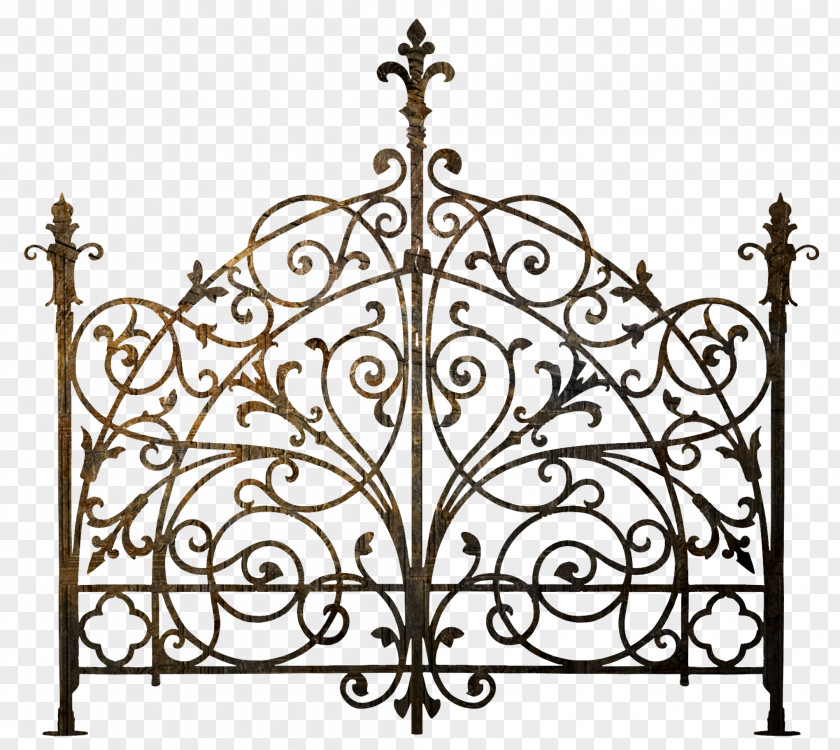 Iron Gate Wrought Headboard Bed PNG