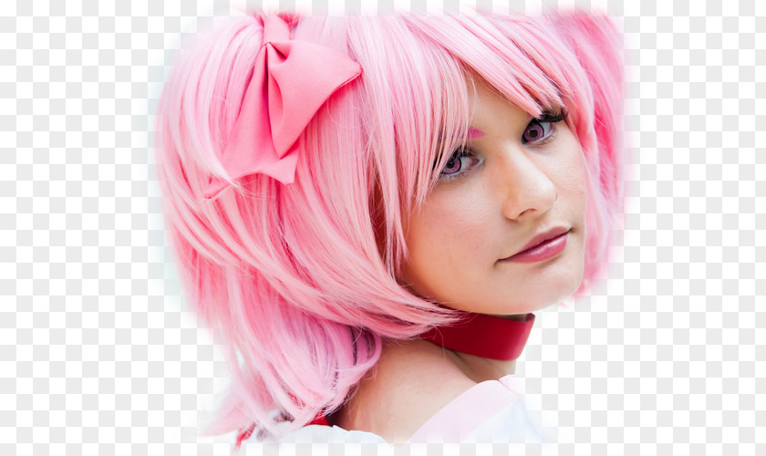 Wig Pink M Blond Brown Hair Close-up PNG