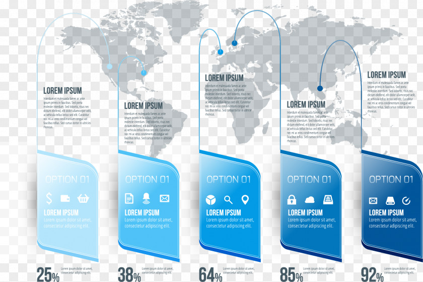 World Map Infographic Vector PNG