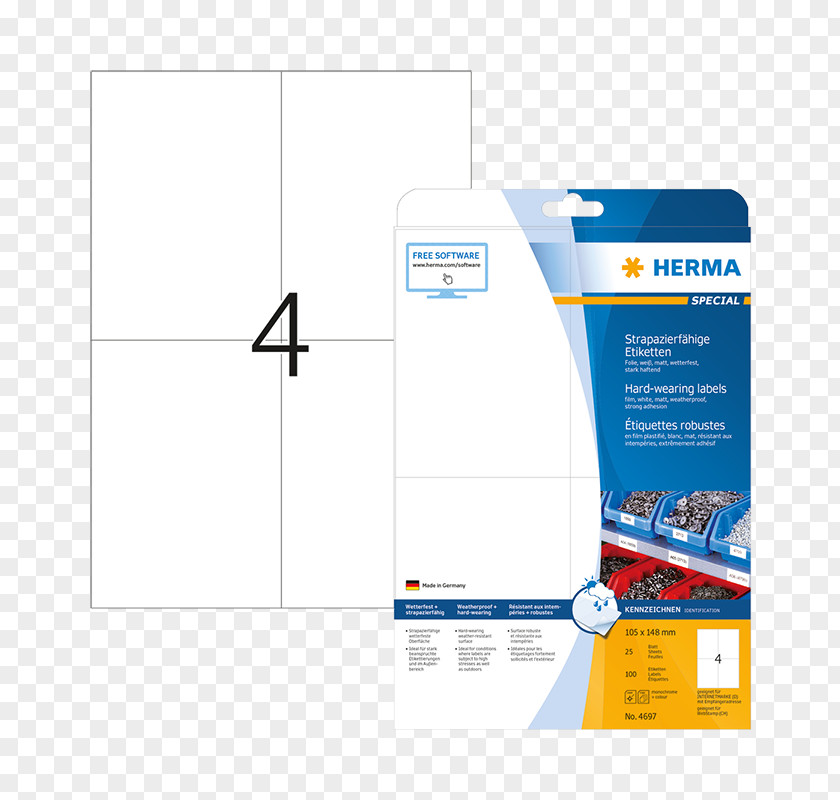 Etikett Label Standard Paper Size Herma Millimeter PNG