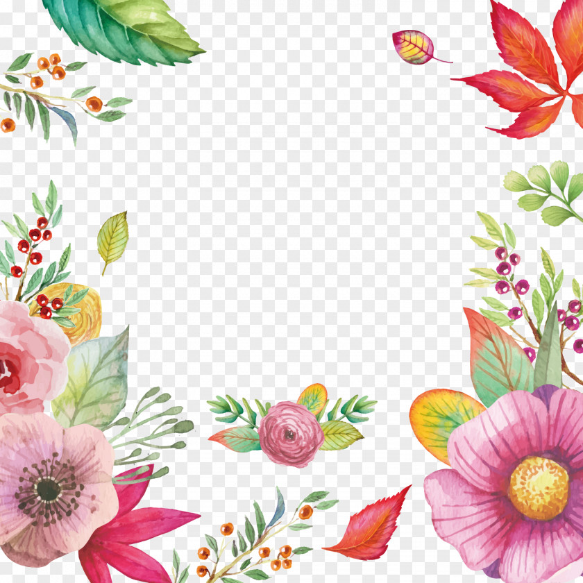 Watercolor Flowers Vector Material Flower Clip Art PNG