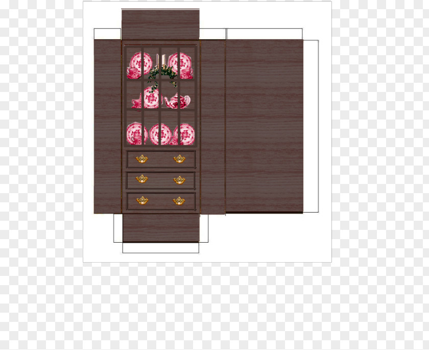 China Doll Paper Model Armoires & Wardrobes Dollhouse Cabinetry PNG