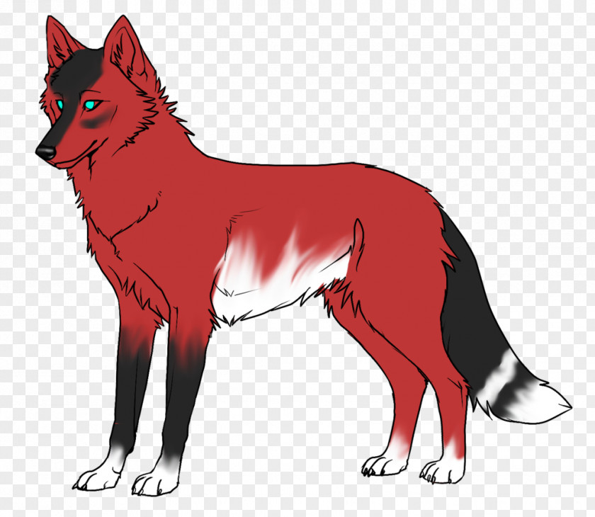 Dog Breed Red Fox Character Line Art PNG