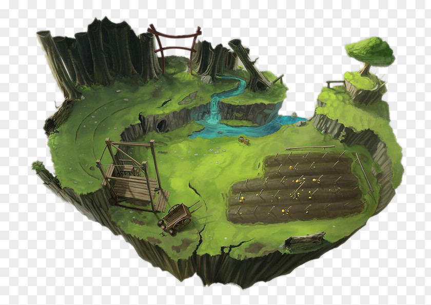 Green Home Map Concept Art Game PNG