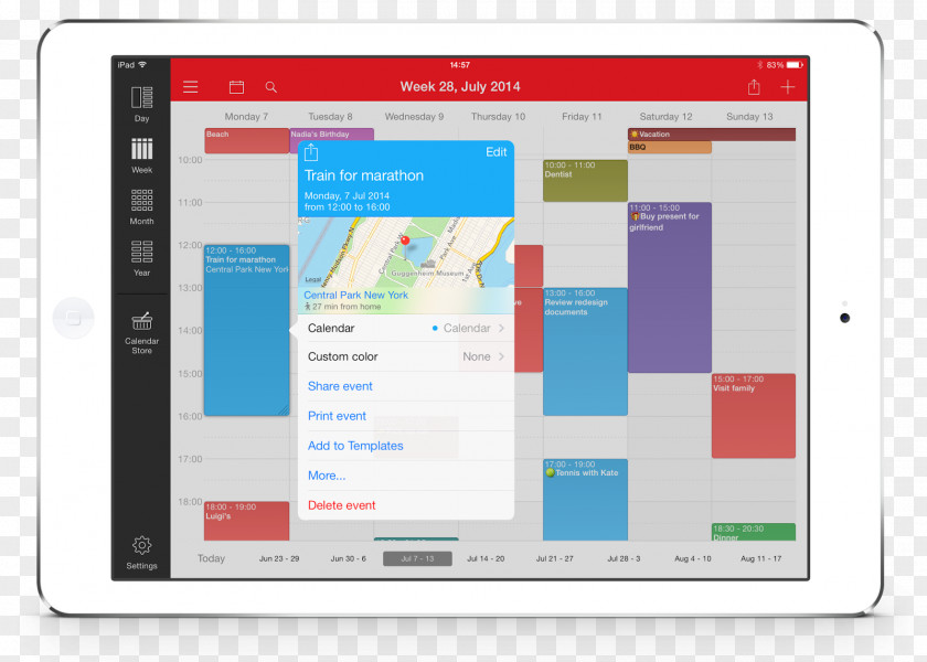 Mock Up Google Calendar Time Week PNG