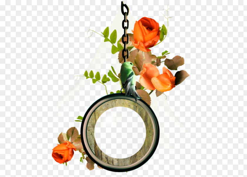 Orange Flowers Hanging Circle Flower Floral Design Clip Art PNG