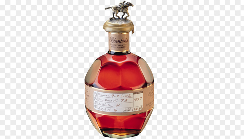 Bottle Bourbon Whiskey American Blanton's Single Barrel PNG