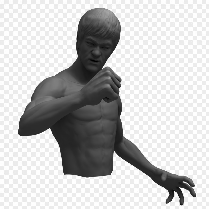 Cartoon Bruce Lee Thumb Classical Sculpture Homo Sapiens Figurine PNG