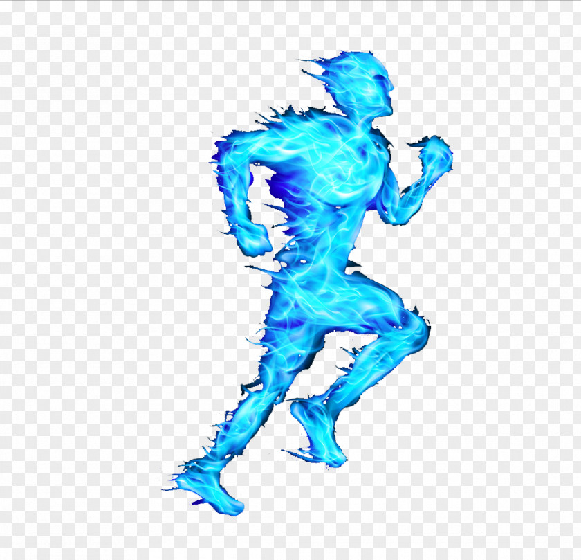 Flame Sport Running People PNG