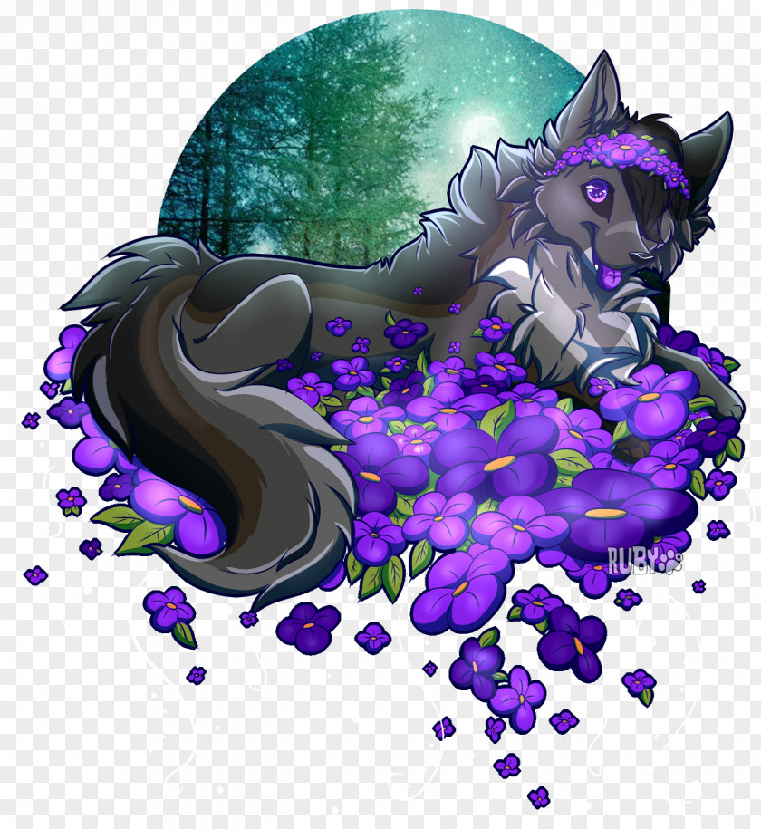 Purple Daisy Flower Crown Illustration Carnivores Cartoon PNG