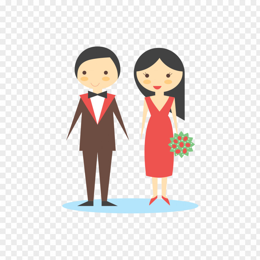 Red And Brown Men Women Marriage Wedding Couple Bride PNG