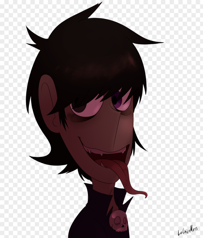 Satanic Face Mouth Smile Black Hair Human Color PNG