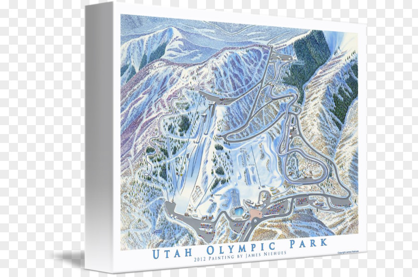 Abstract Olympic Utah Park Printmaking Gallery Wrap Canvas Art PNG
