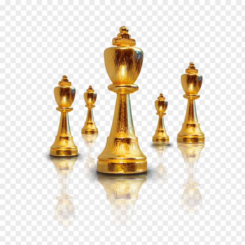 Golden Trophy Logo Chess Finance PNG