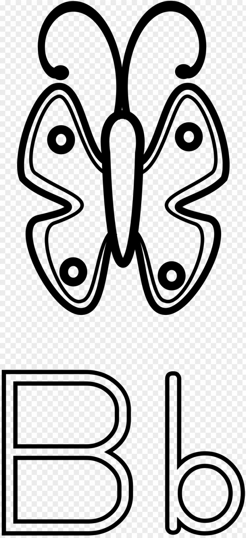 Letter B Coloring Book Butterfly Child PNG