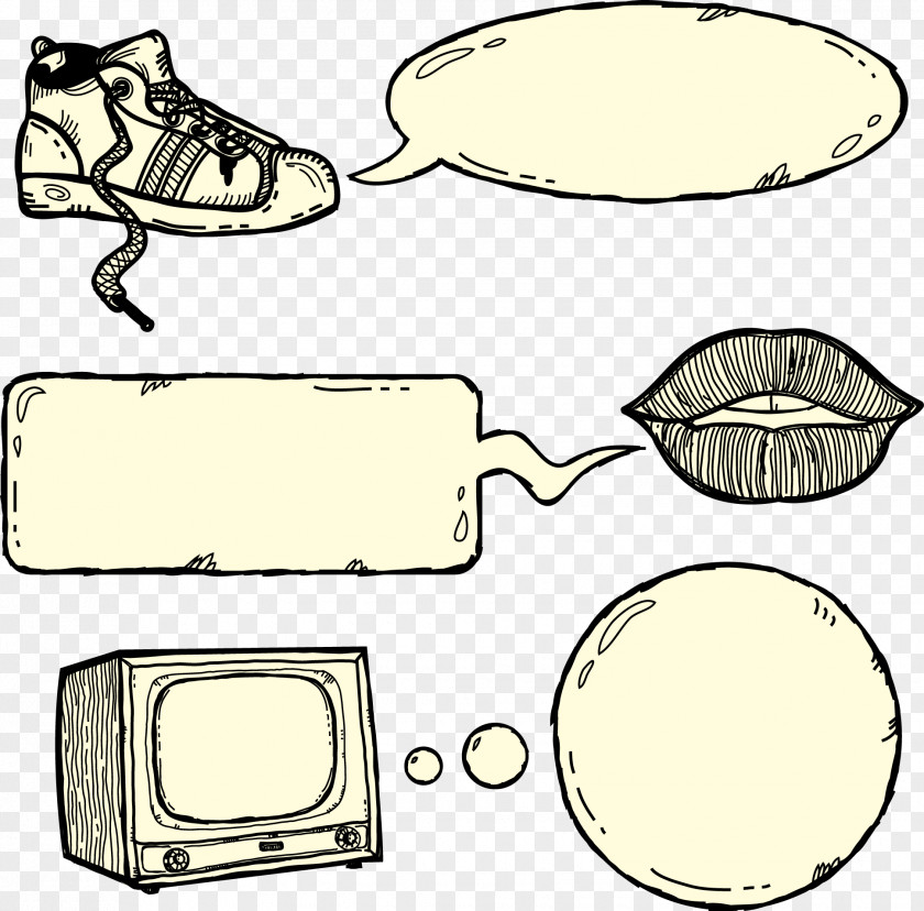 Sketch Shoes Lips TV And Dialogs Speech Balloon Cartoon Drawing Shoe PNG