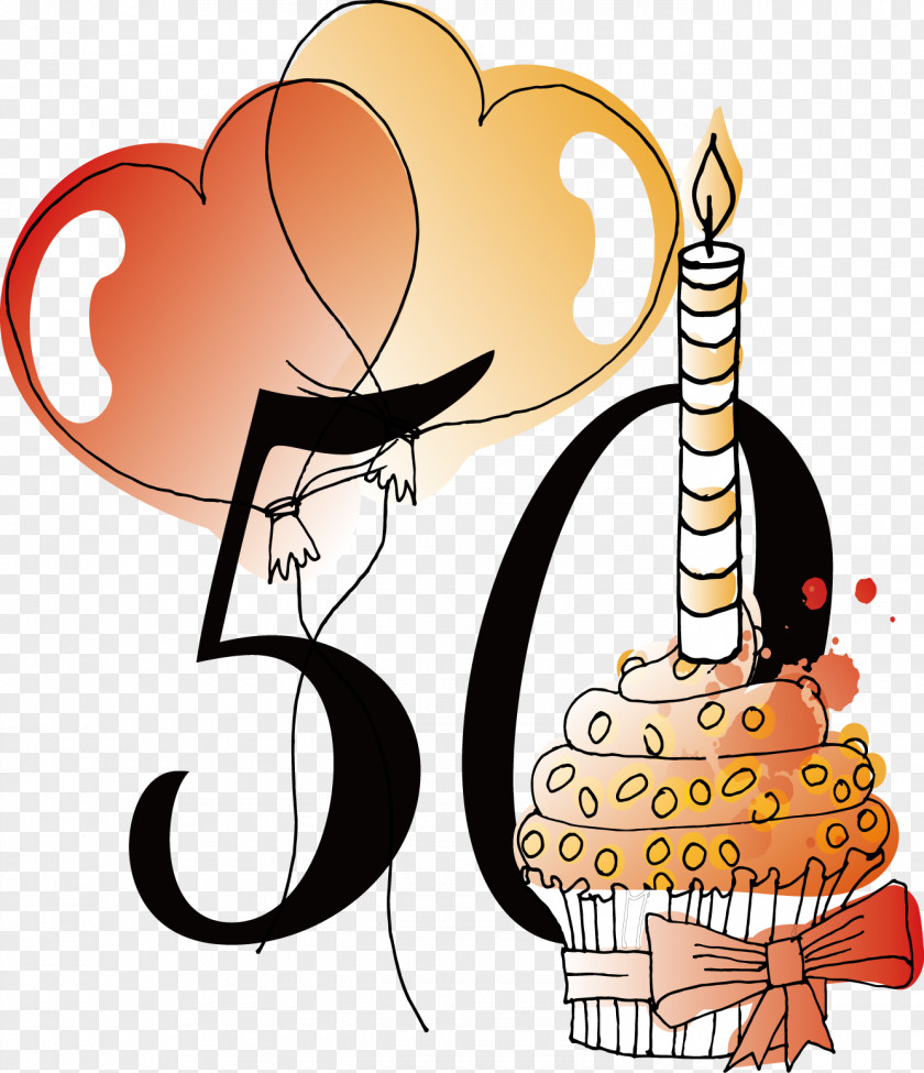 50th Anniversary Birthday Vector Vecteur Clip Art PNG