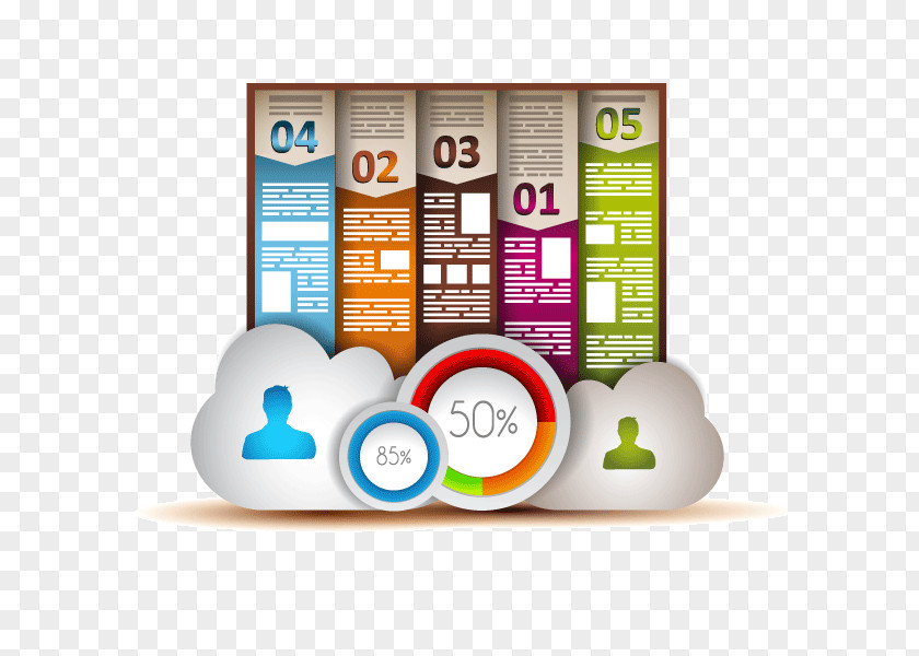 Clouds Business Information Display Ppt Element PNG