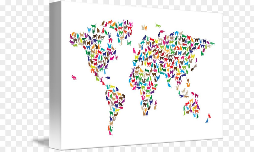 World Map Canvas Print Art PNG