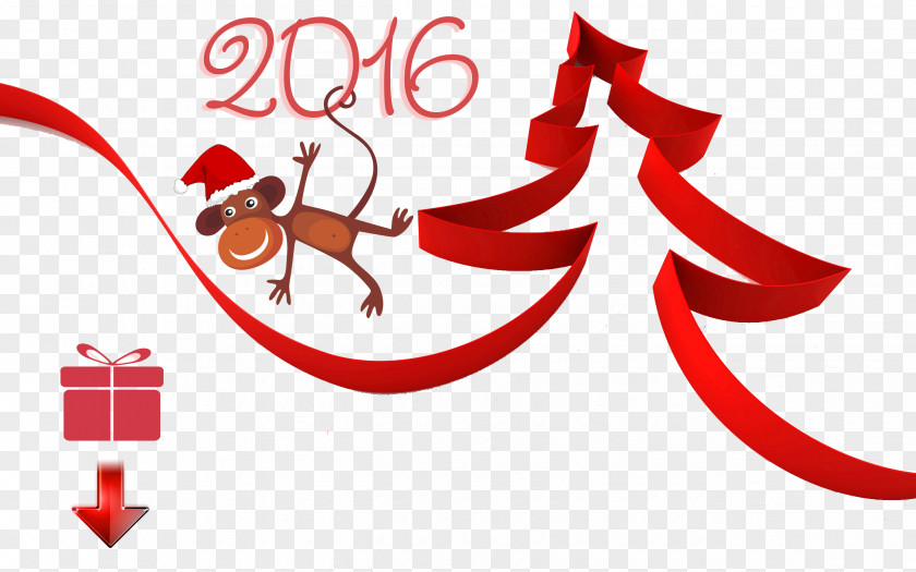 Fir-tree Monkey New Year Christmas Desktop Wallpaper 0 PNG