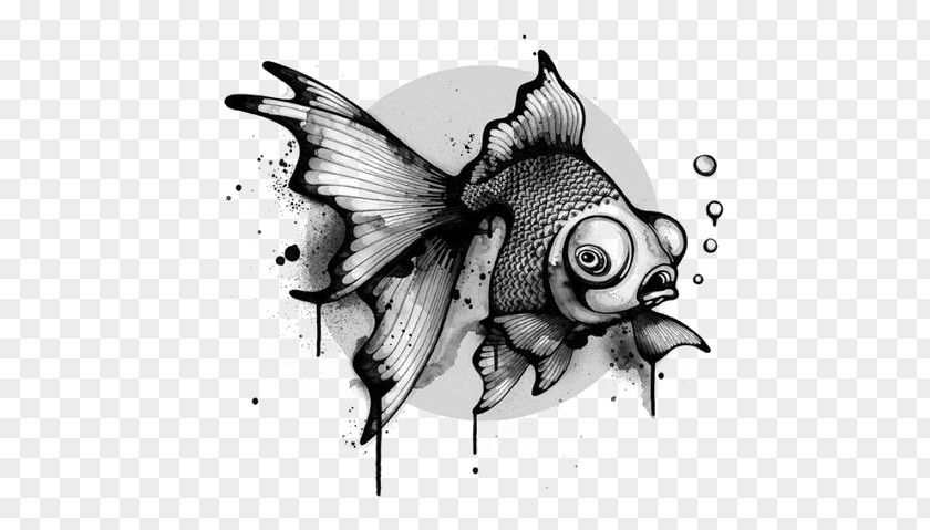 Ink Fish Work Of Art Drawing Illustrator Illustration PNG