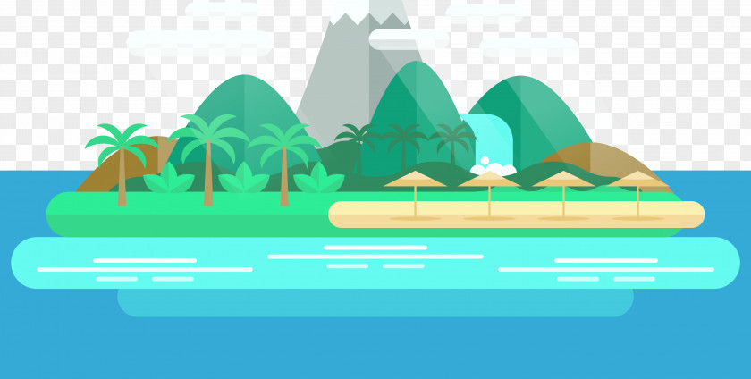 Scenery Island Vector Euclidean PNG