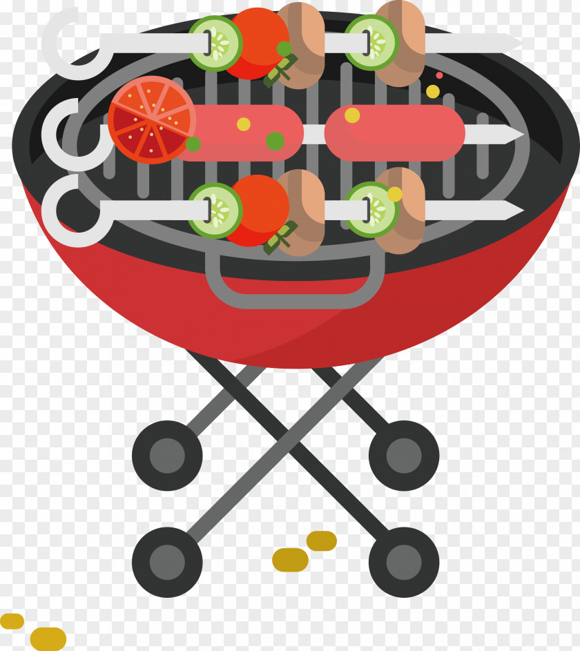 Barbecue Vector Grill Flat Design Vecteur Illustration PNG