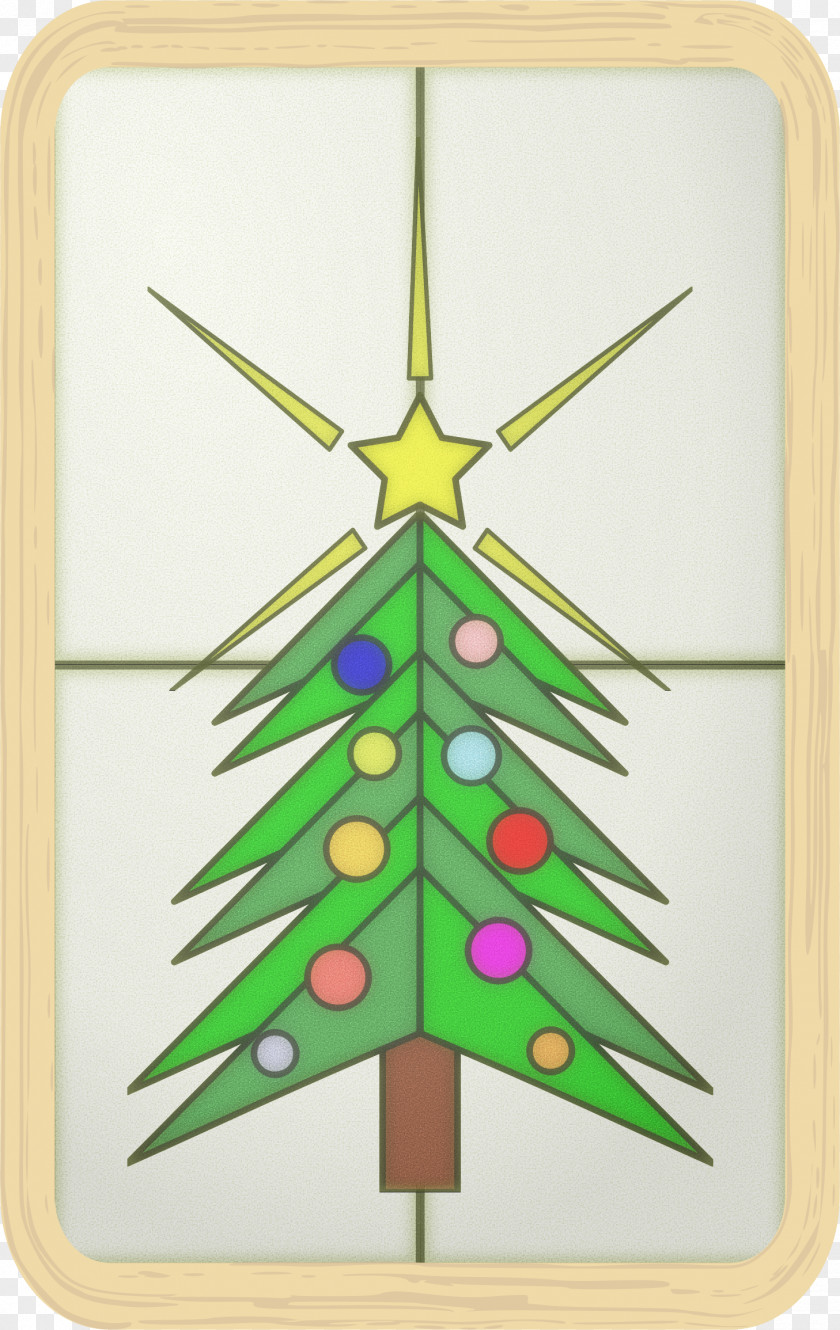 Christmas Tree Stained Glass Window Clip Art PNG