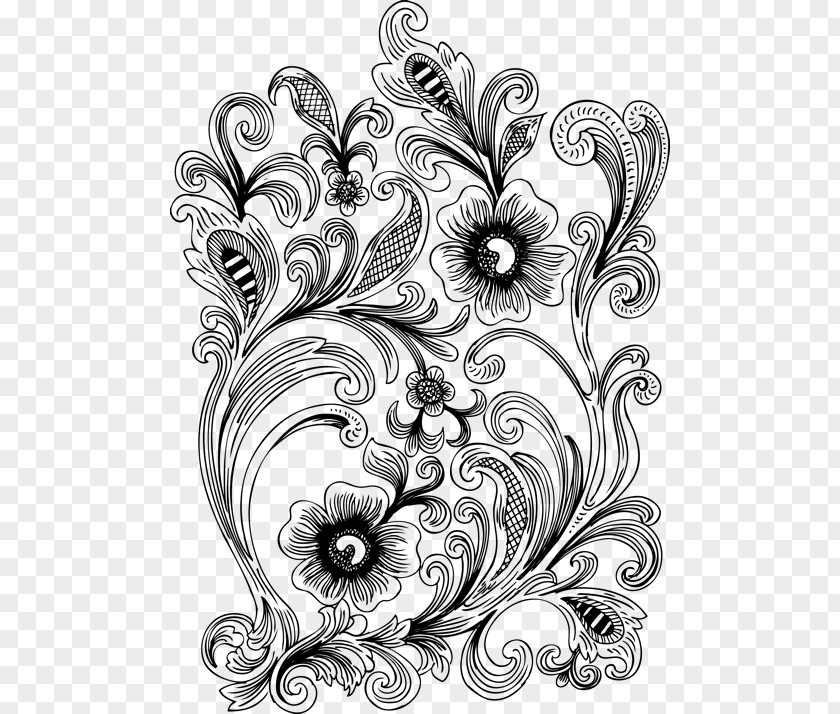 Design Drawing Floral Pattern PNG