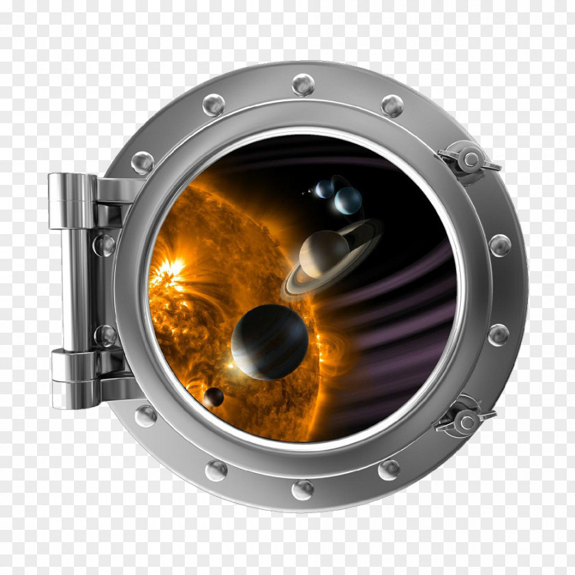 Solar Engine Window Wall Decal Porthole Sticker PNG