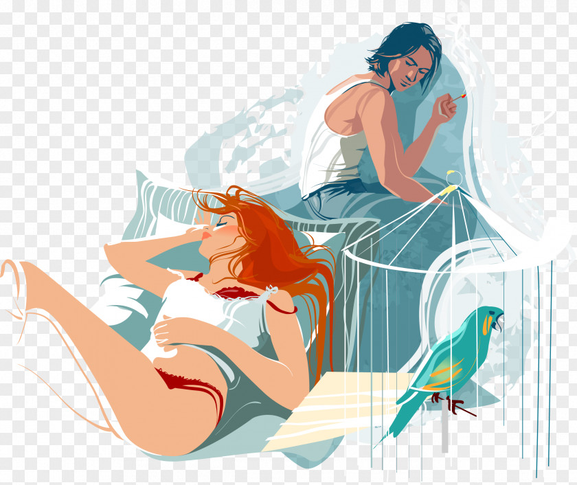Vector Leisurely Lovers PNG
