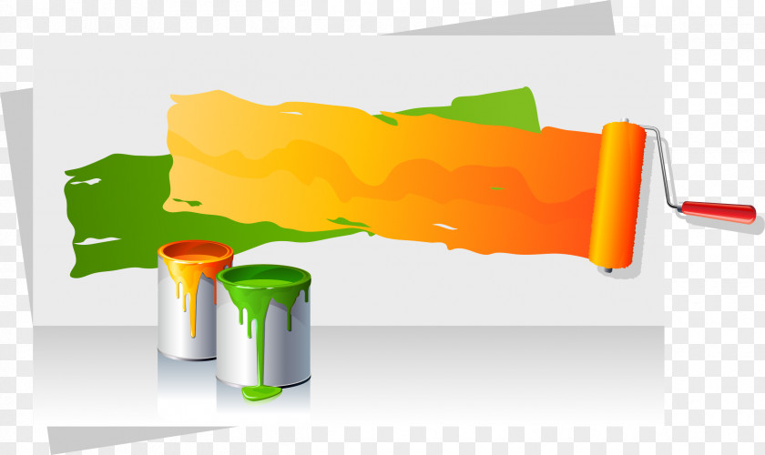 Vector Paint Bucket Painting Color Roller PNG