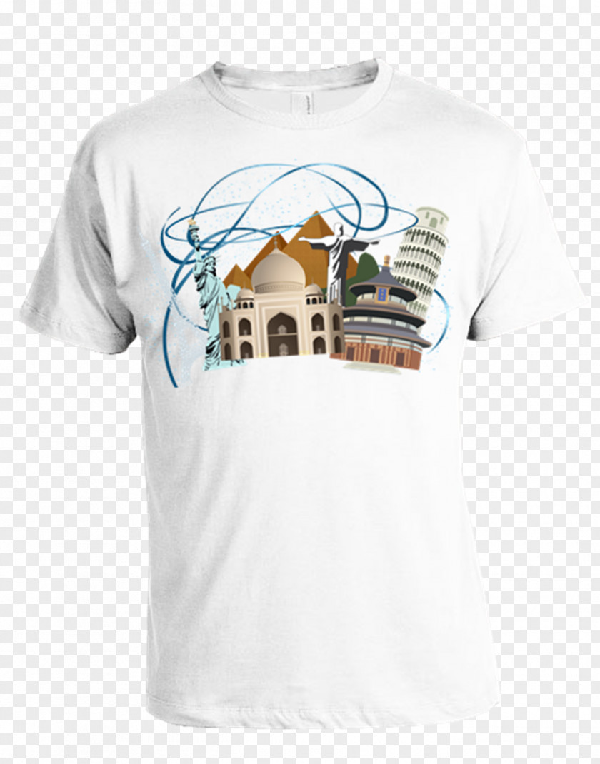 World Landmarks Printed T-shirt Sleeve Clothing PNG