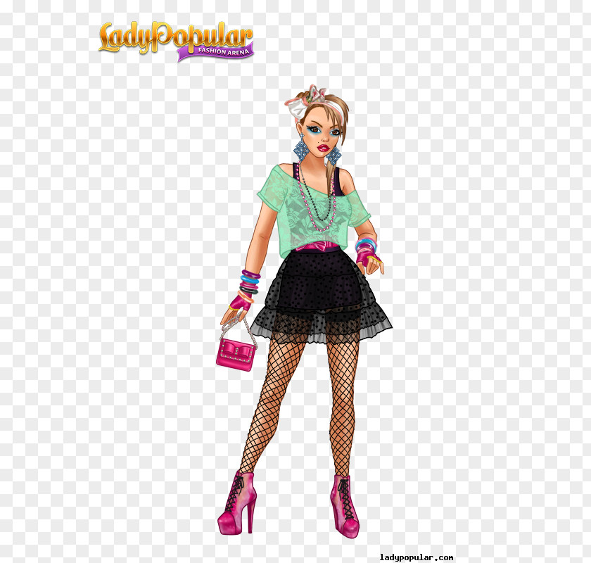 Club 80's Lady Popular 1980s In Western Fashion Costume PNG