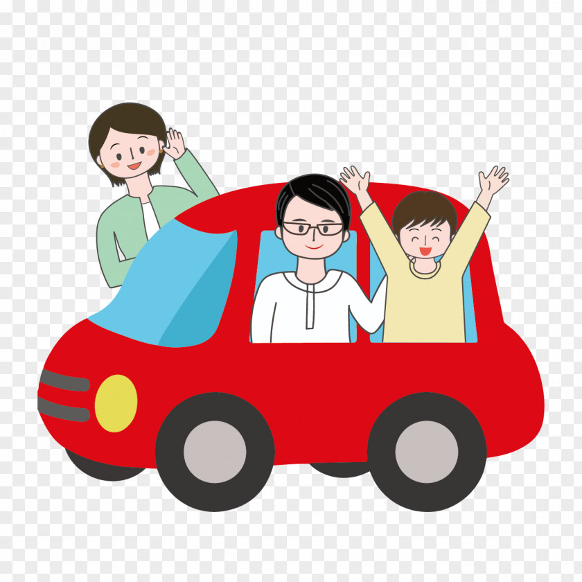 FAMILY IN CAR Car Golden Week Toddler Clip Art PNG