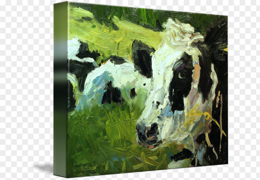 Painting Dairy Cattle Acrylic Paint Gallery Wrap Picture Frames PNG