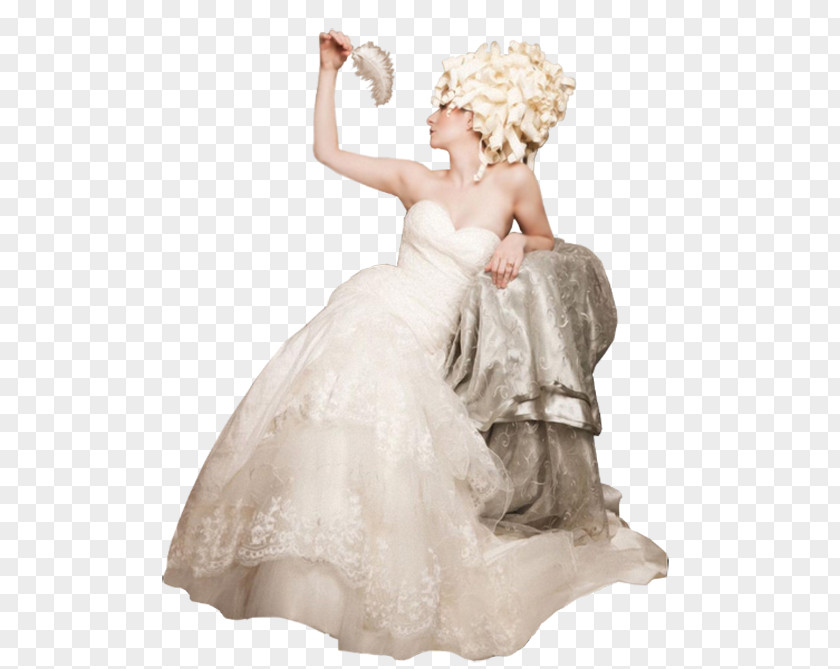 Bride Woman Painting Wedding Dress PNG