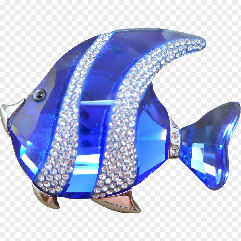 Jewellery Brooch Swarovski AG Cobalt Blue Fish PNG
