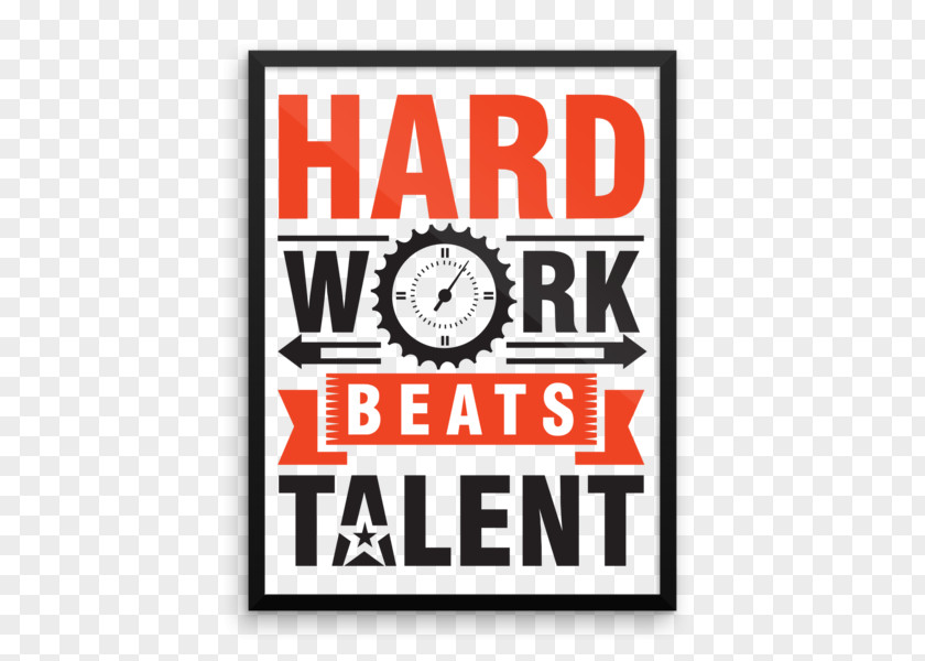 Poster Wall Hard Work Beats Talent (Motivational Speech) American Revolution Font PNG