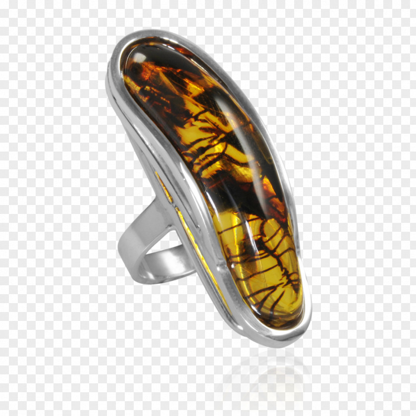 Silver Ring Amber Body Jewellery PNG