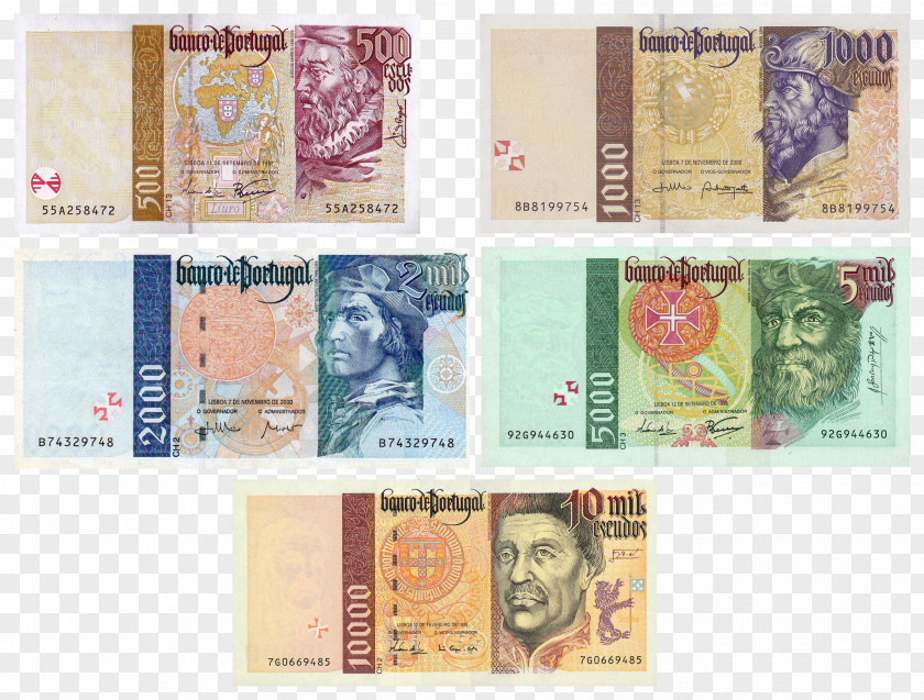 500 Euro Note Portugal Portuguese Escudo Banknote Central Bank PNG