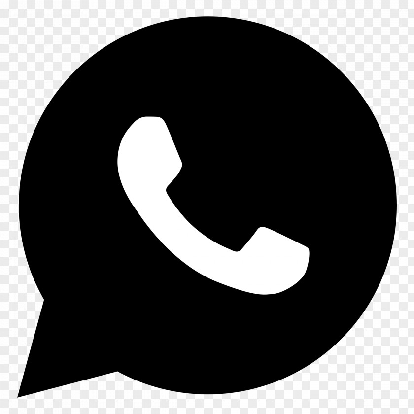 Black And White WhatsApp Mobile Phones Logo Clip Art PNG