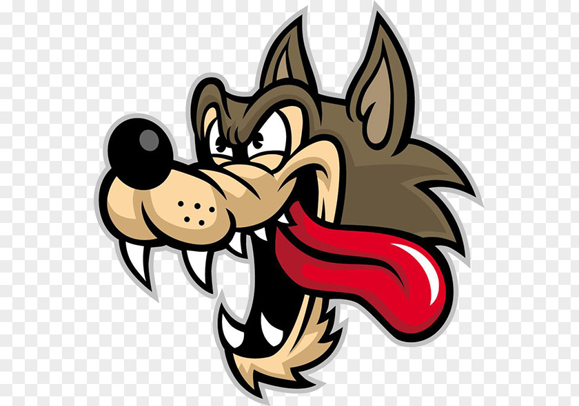 Cartoon Wolf Head Dog Drawing PNG