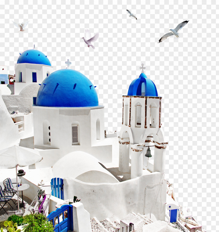 Mediterranean Castle Santorini Aegean Sea Painting Canvas Art PNG