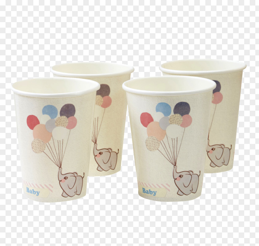 Party Paper Cup Elephantidae Baby Shower PNG