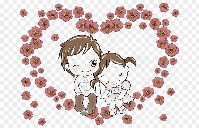 Sweet Couple Animation Drawing Cartoon PNG