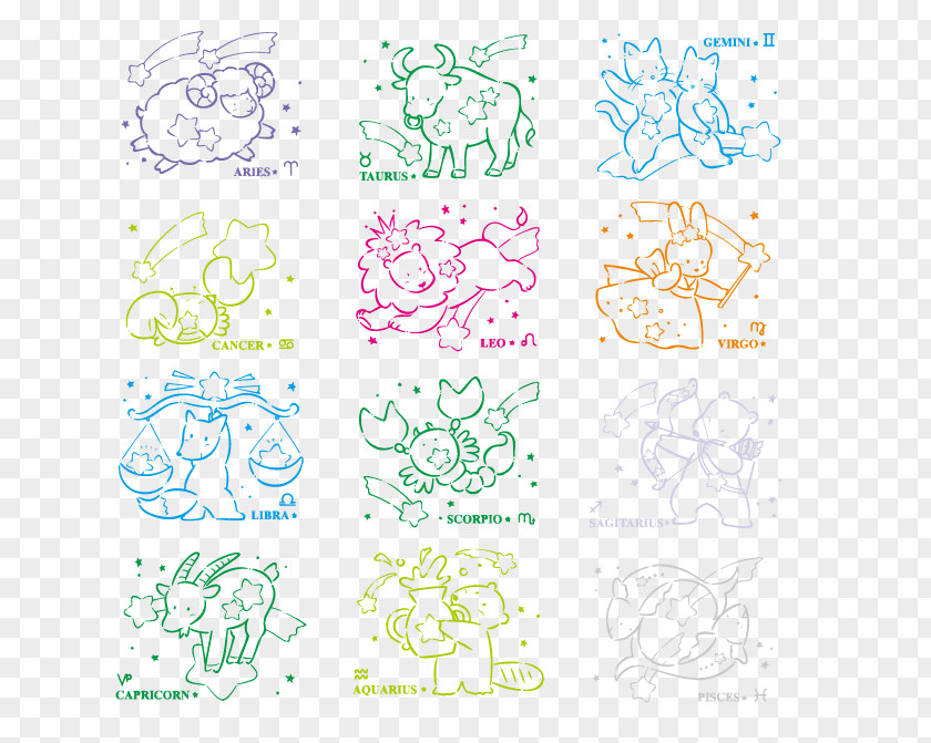 Zodiac Design Elements Vector Dog Illustration PNG